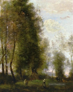  corot - Ein schattiger Ruheplatz auch bekannt als Le Dormoir plein air Romantik Jean Baptiste Camille Corot
